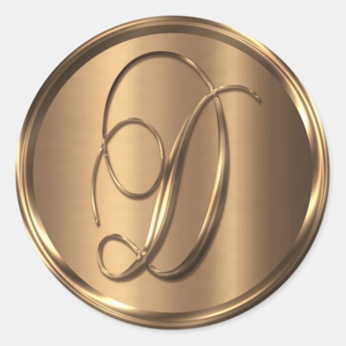 Monogram D NONMETALLIC Bronze Envelope Seal