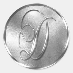 Monogram D NONMETALLIC Silver Envelope Seal