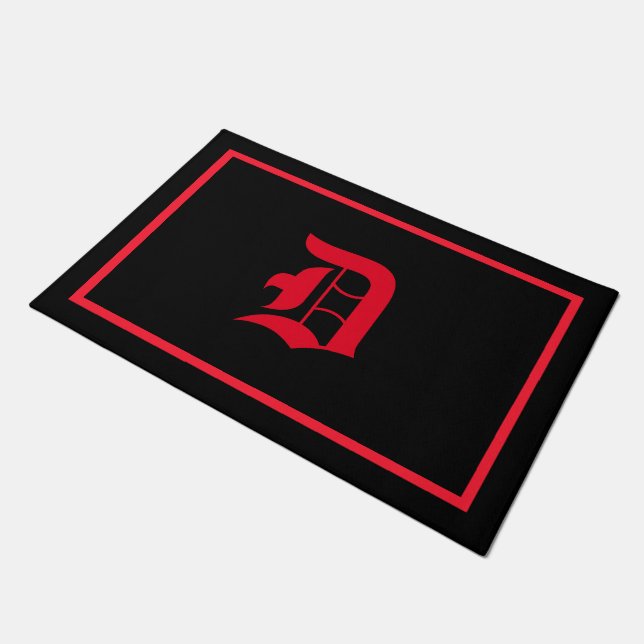 Monogram D Old English Trim Doormat (Angled)