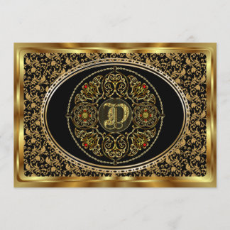 Monogram D One of a kind View notes please Invitation
