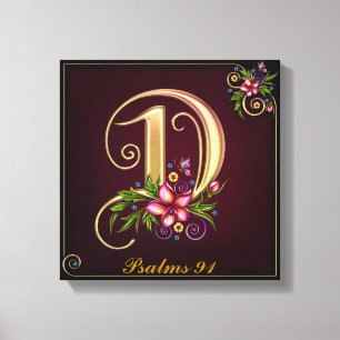 Monogram D Premium Wrapped Canvas (Gloss) Print