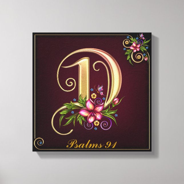 Monogram D Premium Wrapped Canvas (Gloss) Print (Front)
