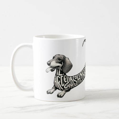 Monogram Dachshund Coffee Coffee Mug