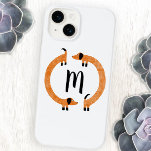 Monogram Dachshund Sausage Dog Case-Mate iPhone 14 Case