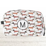 Monogram Dachshund Wiener Sausage Dog Personalized Dopp Kit<br><div class="desc">A fun Dachshund Wiener Sausage dog pattern for animal lovers. Change the monogram initial to personalize.</div>