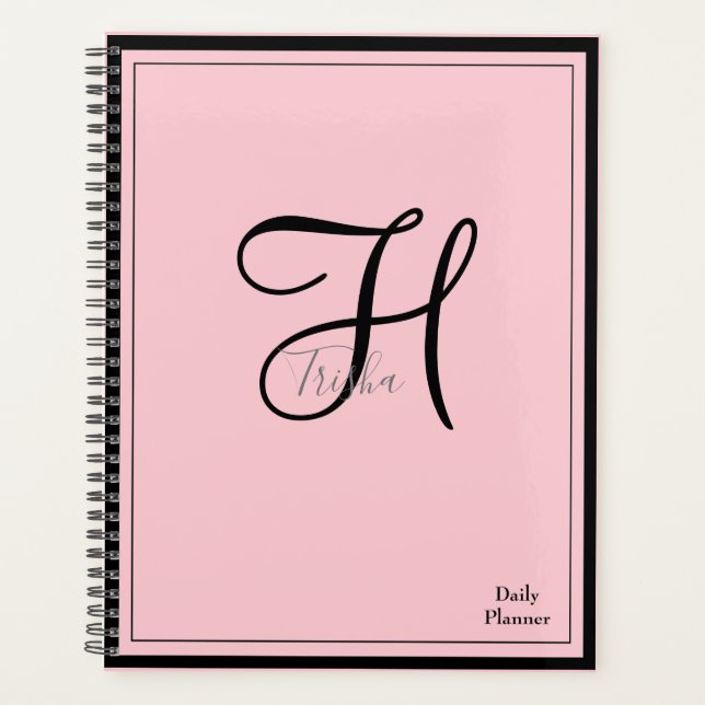 Monogram Daily Planner with ANY color Cover HAMbWG (Front)