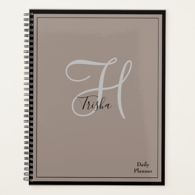 Monogram Daily Planner with ANY color Cover HAMbWG (Front)