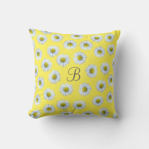 Monogram Daisy Throw Pillow