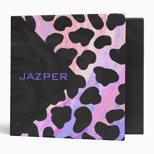 Monogram Dalmatian Black and Pink Binder (Front/Inside)