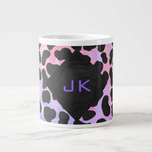 Monogram Dalmatian Black and Pink Giant Coffee Mug