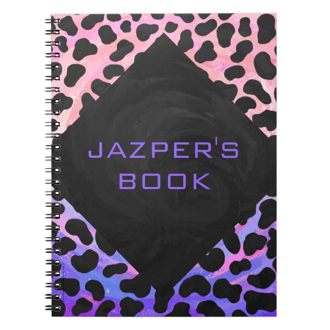 Monogram Dalmatian Black and Pink Notebook (Front)
