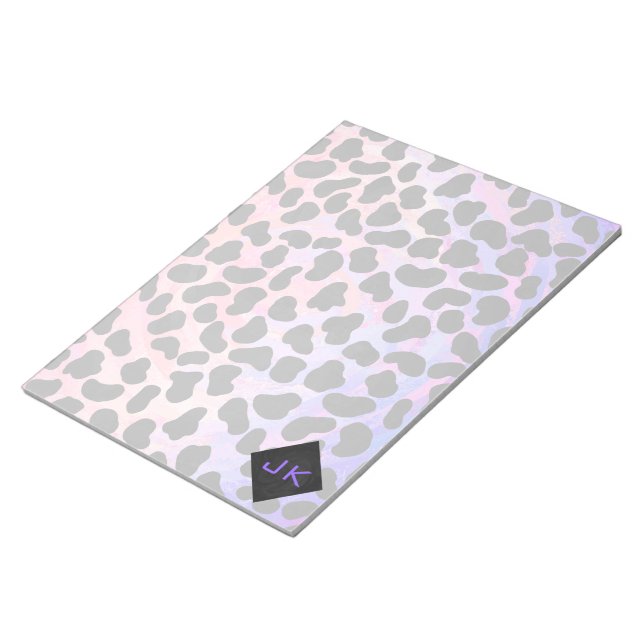Monogram Dalmatian Black and Pink Notepad (Angled)