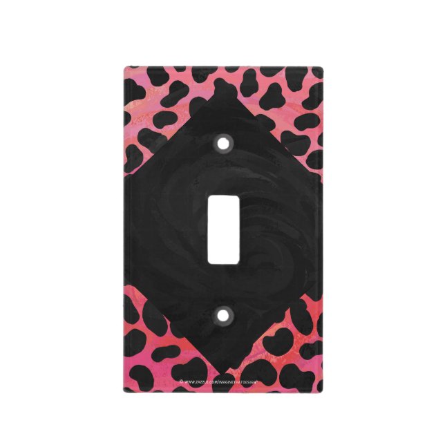 Monogram Dalmatian Black and Red Light Switch Cover (Front)