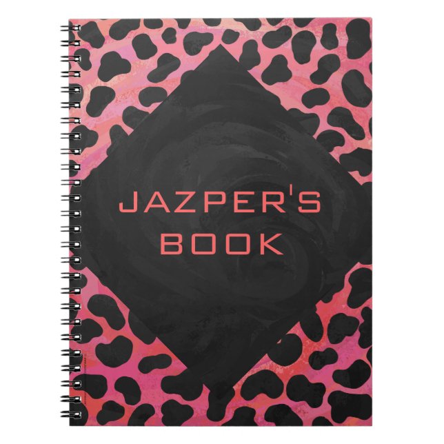 Monogram Dalmatian Black and Red Notebook (Front)