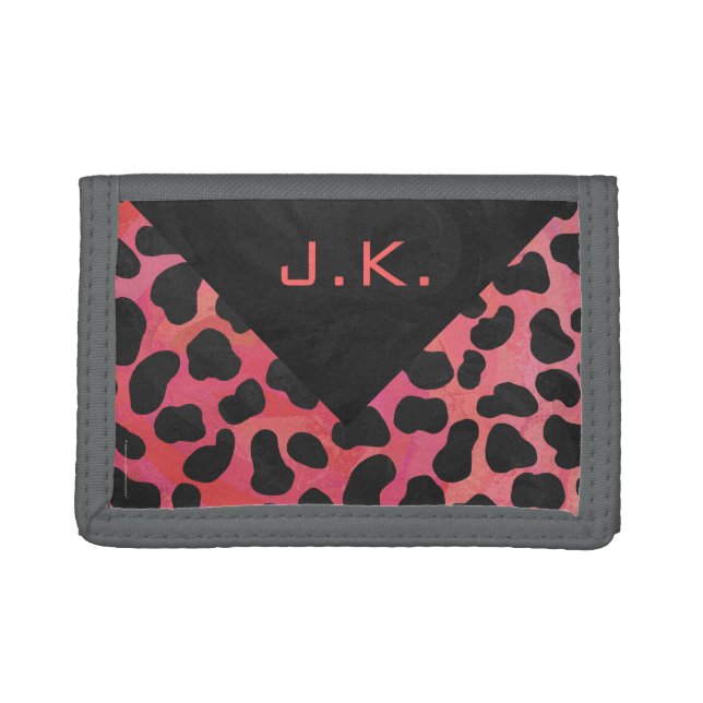 Monogram Dalmatian Black and Red Trifold Wallet (Front)