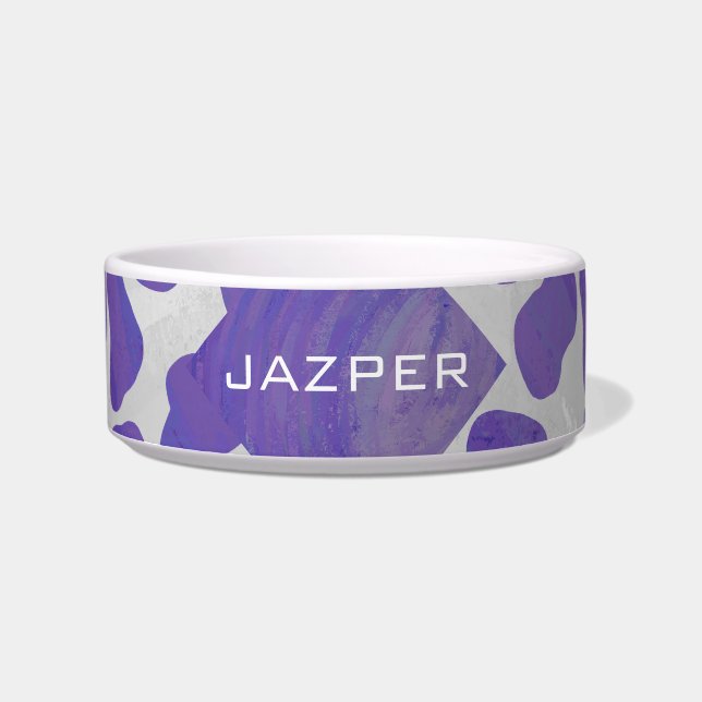 Monogram Dalmatian Purple and White Print Bowl (Front)