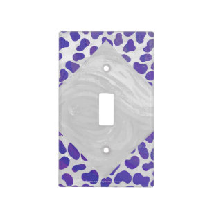 Monogram Dalmatian Purple and White Print Light Switch Cover