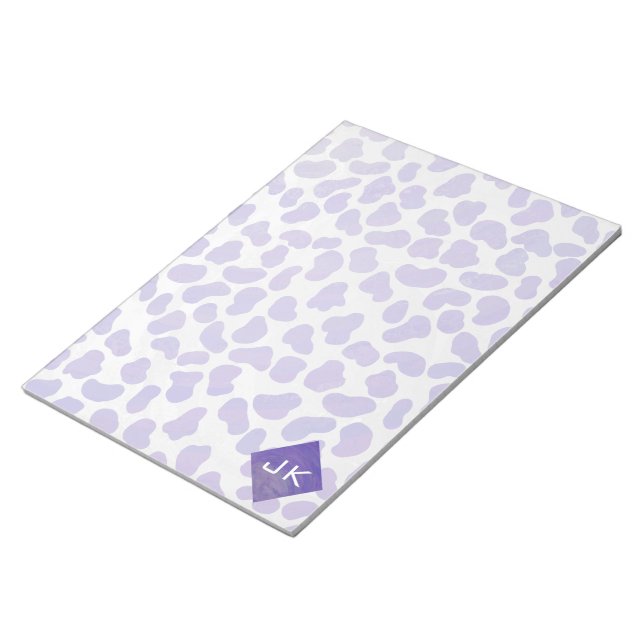 Monogram Dalmatian Purple and White Print Notepad (Angled)