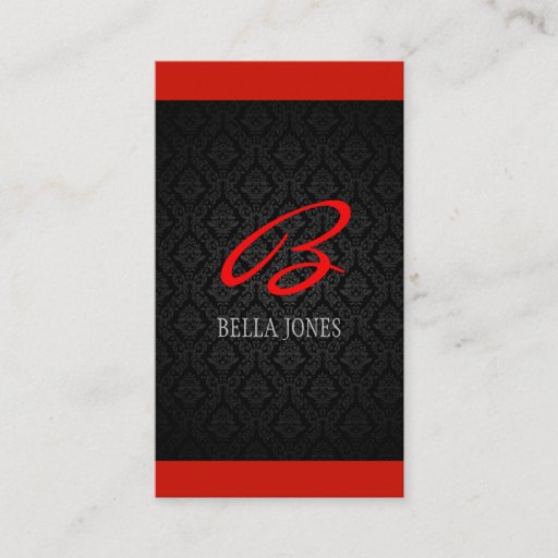 Customizable Monogram Damask Design Business Card