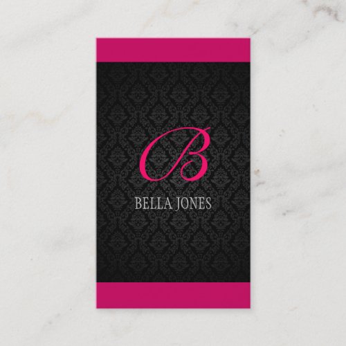 Monogram Damask Design Business Card