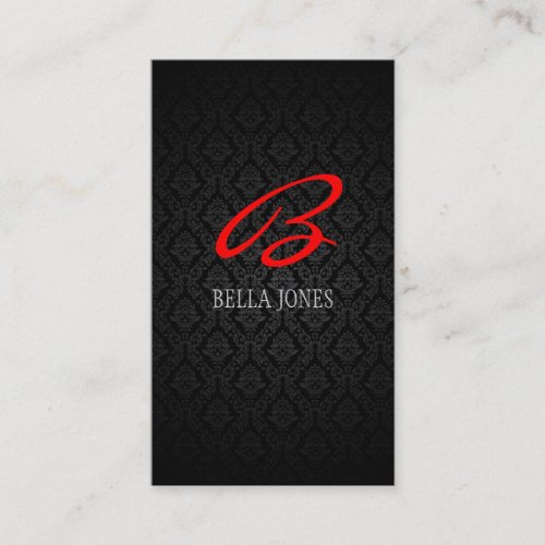 Monogram Damask Design Business Card