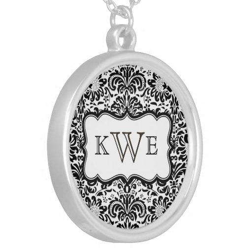 Monogram Damask Necklace Zazzle