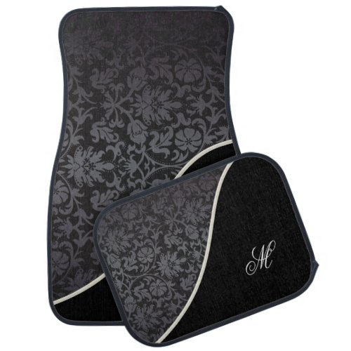 Monogram Damask Pattern Car Floor Mat