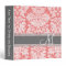 Monogram Damask Pattern - Coral and Gray