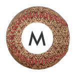 Monogram Damask pattern on gradient background Baseball