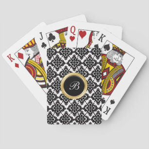 Monogram Damask Personalized Playing Cards