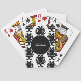 Monogram Damask Personalized Playing Cards