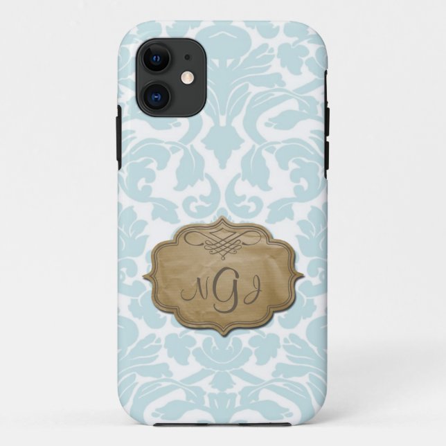 Monogram Damask Turquoise iPhone 5 Case (Back)