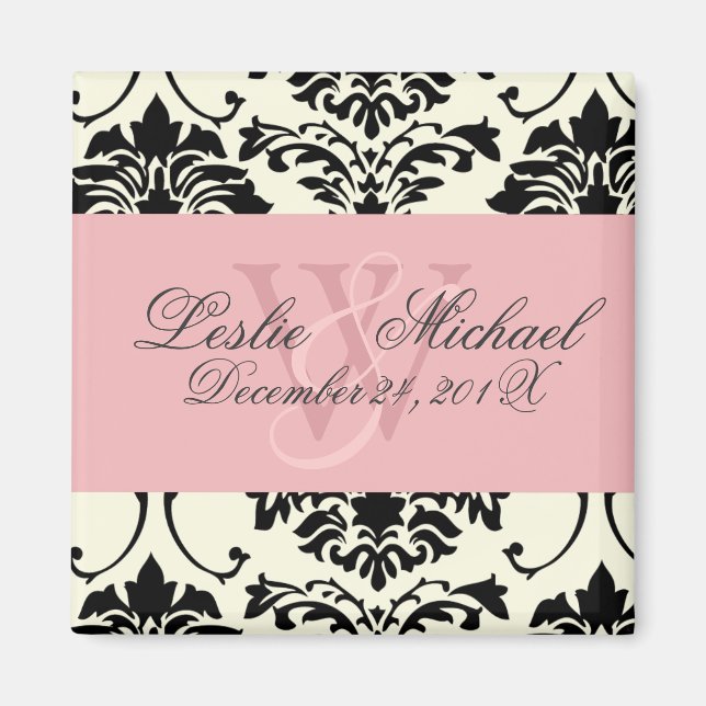 Monogram Damask Wedding, Magnets (Front)