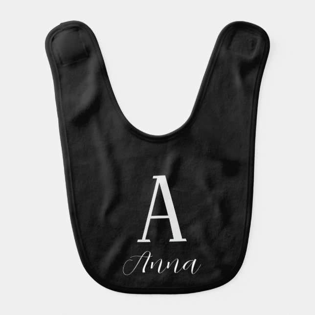 Monogram Dark Autumn vibe Baby Bib (Front)