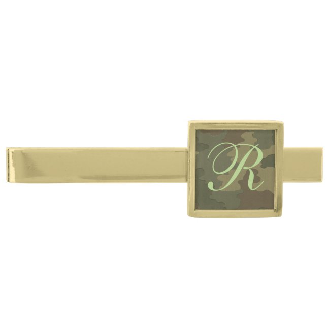 Monogram Dark Camouflage Tie Bar (Front)