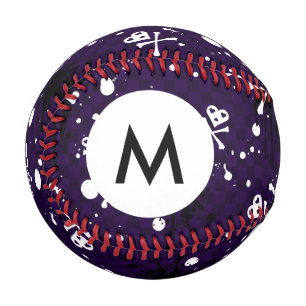 Monogram Dark Color Emo Pattern With Paint Baseball