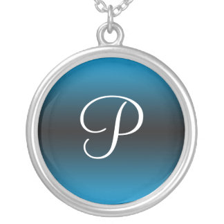 Monogram Dark Gradient Blue ~ Necklace