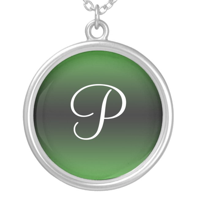 Monogram Dark Gradient Green ~ Necklace (Front)