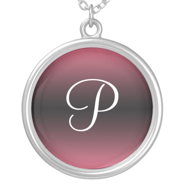 Monogram Dark Gradient Pink ~ Necklace (Front)
