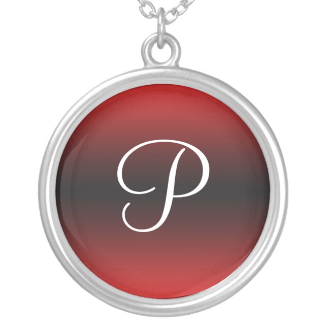 Monogram Dark Gradient Red ~ Necklace (Front)