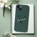 Monogram Dark Green Stylish Modern Minimalist iPhone 13 Case<br><div class="desc">"Discover the perfect blend of style and sophistication with our Monogram Dark Green Stylish Modern Minimalist Case-Mate iPhone Case. Elevate your iPhone 15 with this personalized phone case idea that exudes an aesthetic charm. Create a DIY fashion statement and protect your device in style with this sleek and minimalist phone...</div>