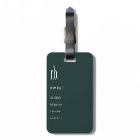 Monogram Dark Green Stylish Modern Minimalist