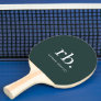 Monogram Dark Green Stylish Modern Minimalist Ping Pong Paddle