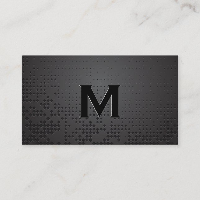 Monogram | Dark Metallic Background Business Card (Front)