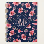 Monogram | Dark Pink Watercolor Pattern Planner