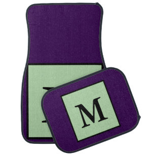 Monogram Dark Purple and Green Car Floor Mat