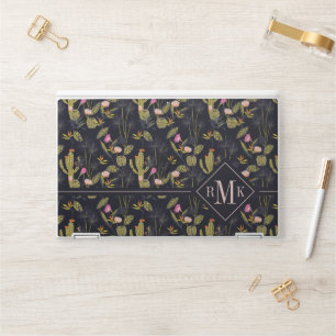 Monogram Dark Summer Night Cactus Pattern HP Laptop Skin