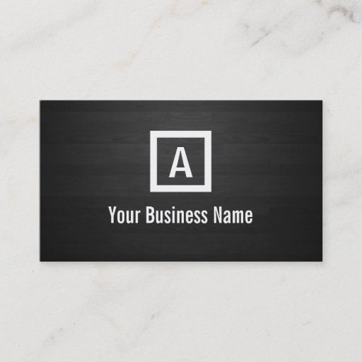 Customizable Monogram Dark Wood Stripes Business Card