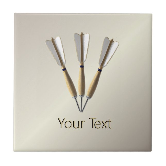 Monogram Darts Design Ceramic Tile (Front)
