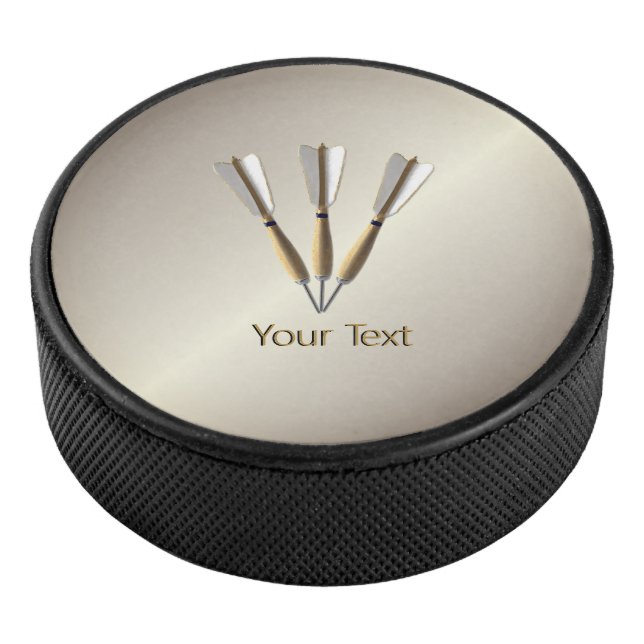 Monogram Darts Design Hockey Puck (3/4)